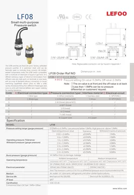 Interruptor de pressão multifuncional compacto LF08
