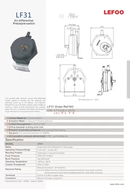 Interruptor de pressão diferencial LF31 da fornalha