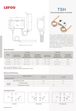 Controlador de temperatura duplo TSH