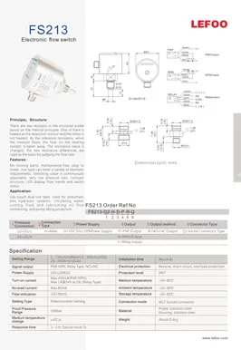 Interruptor de fluxo eletrônico FS213