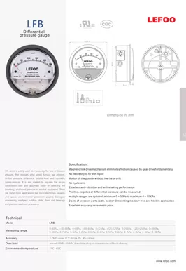 LEFOO LFB Medidor de Pressão Diferencial