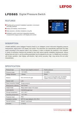 LEFOO LFDS65 Interruptor de Pressão Digital