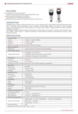 LEFOO LFDS68 Interruptor de Pressão Transmissor