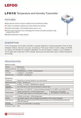 Transmissor de Temperatura e Humidade LEFOO LFH10