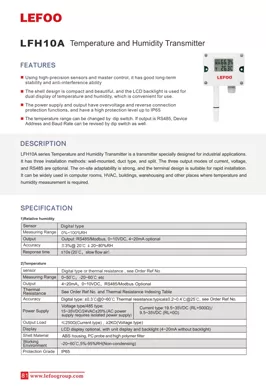 Transmissor econômico de temperatura e umidade LEFOO LFH10A