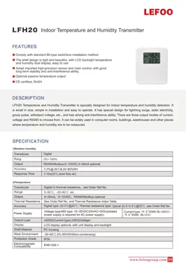 LEFOO LFH20 Transmissor de Temperatura e Umidade Interior