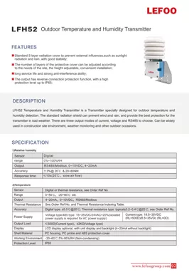 LEFOO LFH52 Transmissor de temperatura e umidade ao ar livre