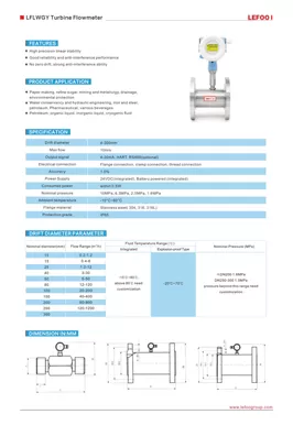 Medidor de vazão da turbina LEFOO LFLWGY