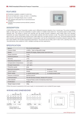 LEFOO LFM55 Transmissor de pressão diferencial embutido