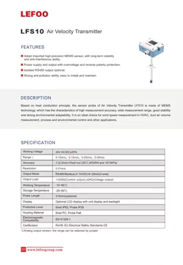 Transmissor de Velocidade de Ar LEFOO LFS10