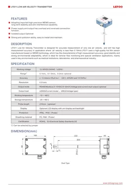 LEFOO LFS11 Transmissor de Baixa Velocidade do Ar