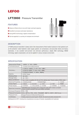 LEFOO LFT2800 Pressuretransmissor