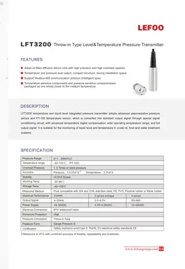 Transmissor de Temperatura & Nível LEFOO LFT3200