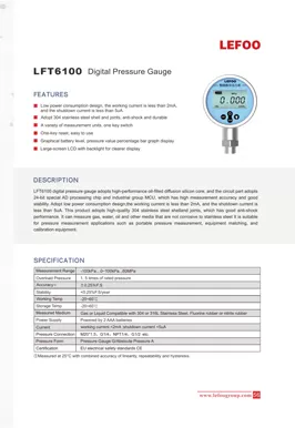 LEFOO LFT6100 Medidor de Pressão Digital
