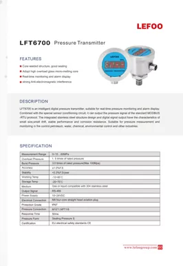 LEFOO LFT6700 Transmissor de Pressão Inteligente