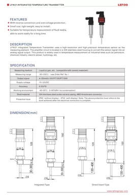 Transmissor de temperatura integrado LEFOO LFW21