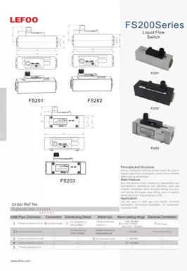 Interruptor de Fluxo de Pistão Série FS200