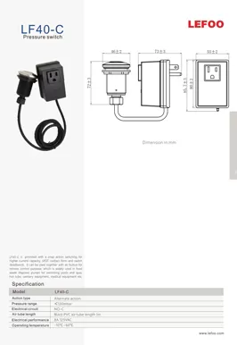 LF40-C de caixa de interruptor de pressão pneumática