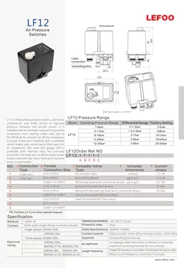 Interruptor de pressão de ar trifásico LF12