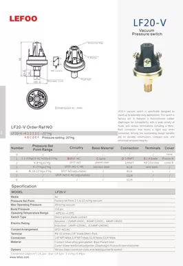 Interruptor de pressão de vácuo LF20-V